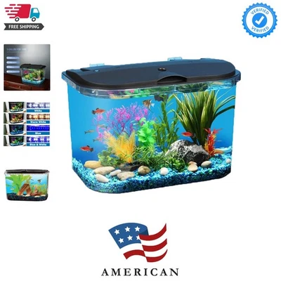 Kit de inicio de acuario de 5 galones resistente a roturas con luces LED de bajo consumo Foto 1 de 4