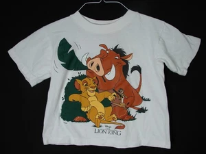 Vtg Disney The Lion King Pumbaa Simba Timon White Graphic Tshirt Youth Small 5/6 - Picture 1 of 10