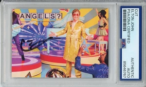 Copertina album autografata FIRMATA Elton John Trading Card Cut PSA DNA COA autentica - Foto 1 di 2