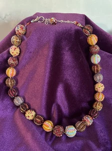 Multicolor Rocailles Kugel verstellbare Länge von 2" Halskette 20" Gesamt-Handarbeit - Bild 1 von 4