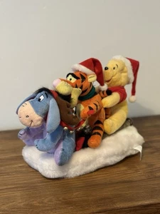 Disney Winnie Pooh Tigger Eeyore Animated Christmas Sleigh Ride Musical Gemmy - Picture 1 of 1
