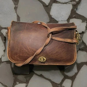 Vintage Coach handschuhgegerbtes Leder Penny Pocket Handtasche Umhängetasche USA 9755 - Bild 1 von 17
