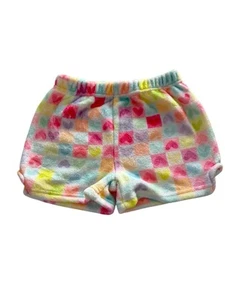 NWT Preppy Goose Love More Hearts Multi-Color Plush Lounge Shorts Size 10/12 - Picture 1 of 6
