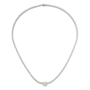 4ct Radiant Moissanite Tennis Necklace for Women 925 Sterling Silver Pass Tester - Picture 1 of 9