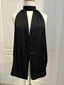 Very Cute Black Deep Cut Sleeveless Blouse From ANTHROPOLOGIE XL NWT - Picture 1 of 5
