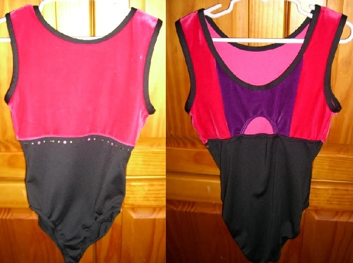 FREESTYLE Bastón Gimnasia Gimnasio Giro Baile Leotardo Rosa Negro Niñas 6 8 Foto 1 de 1