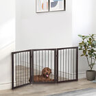 Folding Pet Gate Dog Fence Child Safety Indoor Durable Free Standing Pine Wood