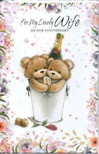 Wife Wedding Anniversary Card Large Traditional Design Lovely Verse 9"x6" - Picture 1 of 4