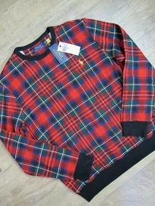 Polo Ralph Lauren Tartan Buffalo Check Plaid Pullover Sweater $168 ~ Size Medium - Picture 1 of 9
