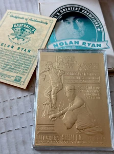 1996 NOLAN RYAN BLEACHERS 23 KT KARAT GOLD CARD W/ BOX COA HOF MLB NEW 🤩 - Bild 1 von 6