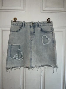 Calvin Klein Girls Boyfriend Style Jean Mini Skirt Size 10 - Picture 1 of 2