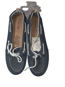 Damen Denim Bootsschuh Just be me Slipper flache Schuhe Größe 7 normal - Bild 1 von 6