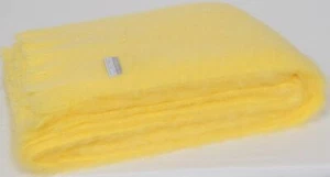 Masterweave Windermere Mohair Throw Rug Blanket-Soft Lemon - Picture 1 of 1
