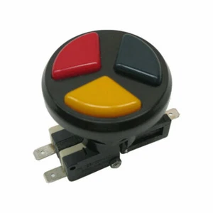 Arcade games Triple Color 3 In 1 Push Button With 3 Micro-switch For Jamma MAME - Picture 1 of 6