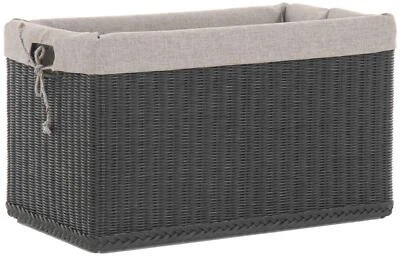 Rattan Spielzeugkiste Allzweck-Truhe -Kiste -Korb mit Inlett (Schwarz, Mittel) - Bild 1 von 3