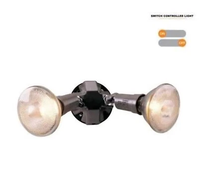 Cooper Lighting Halo Outdoor Security Twin Head Floodlight 300W PWT250BR Bronze - Image 1 of 2