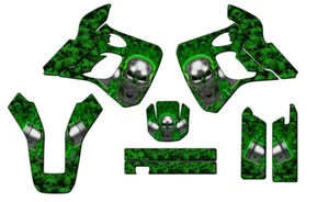 1991-1994 KDX 250 FLAMING GEARHEAD Green Senge Graphics Kit Compatible with - Picture 1 of 10