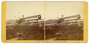 ESTACIÓN DE AGUA MT. WASHINGTON COG RAILWAY RAILROAD STEREOVIEW KILBURN BROTHERS - Imagen 1 de 2