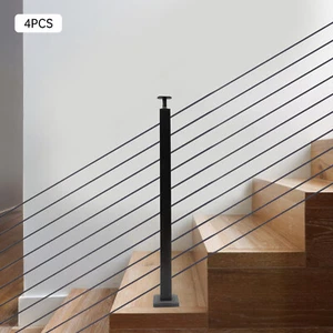 Cable Railing Post Stainless Steel Stair Handrail Deck Railing Kit DIY 36 x2 x2 - Picture 1 of 12