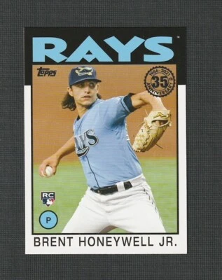 2021 Topps Update Brent Honeywell Jr. Rookie 1986 Topps #86B-50 Tampa Bay Rays - Image 1 of 2