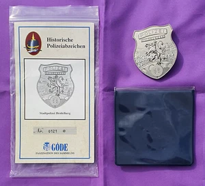 Göde Historische Polizeiabzeichen Polizei-Marke police badge STADT HEIDELBERG HD - Bild 1 von 2
