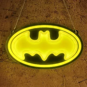 Batman Neon Light Dimmable USB Powered Wall Decor UV Glow Man Cave Decoration - Picture 1 of 7