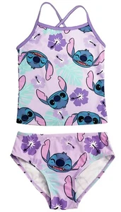 Girls Disney Lilo & Stitch Swimming Costume Tankini Bikini 2 Piece Set 5-12 Yrs - Picture 1 of 12
