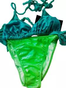 Teen SIZE Youth 11/12 Iridescent Top Bikini Swimsuit Set Swim wear NWT - Picture 1 of 6