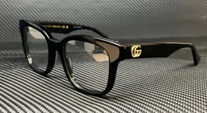 GUCCI GG0958O 004 Black Gold Women's 52 mm Eyeglasses - Picture 1 of 5