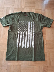 USA T-Shirt Fit Flaggenmotiv Oliv M Distressed US Flag Athletic Shirt  - Bild 1 von 4