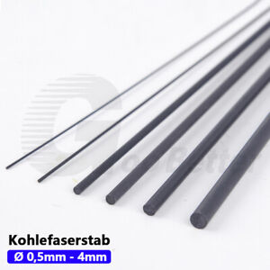 Ø 0,5-4mm Kohlefaser Rundstab Carbon Fiber Rod Bar Länge 200/400mm RC Modell DIY