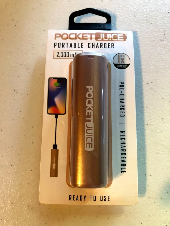 Tzumi Pocket Juice Portable Charger 2000 mAh Rose Gold