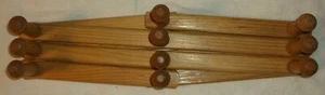 WOOD ACORDIAN STYLE 10 PEG HAT RACK JEWLERY HOLDER FOLDING WALL HUNG EXPANDABLE - Picture 1 of 6