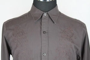 J. Ferrar Mens Brown Long Sleeve Button Front Cotton Dress Shirt sz LT 16.5 - Picture 1 of 7