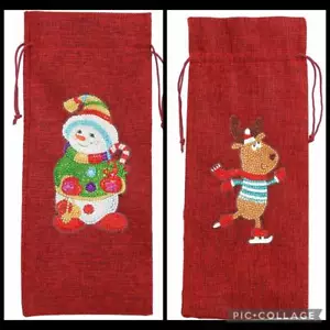 NEW DIY Diamond Painting Christmas Bottle Bag - 2 Designs to choose - Picture 1 of 1