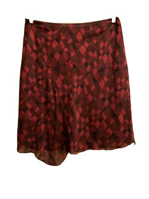 INC International Concepts Women's Red Black Asymmetrical Skirt Size 12P - Image 1 of 4