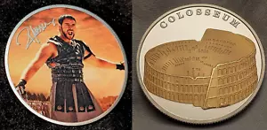Gladiator Gold Silber Münze Rom Old Warrior Russell Crowe Signatur Roman Film - Bild 1 von 24