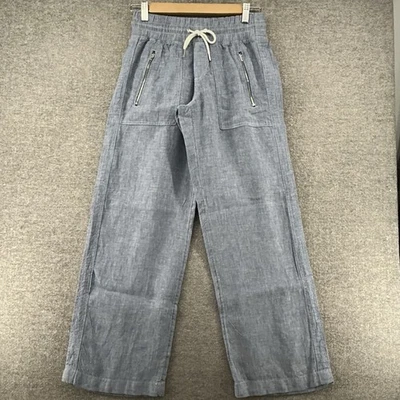 Athleta Cabo Linen Wide Leg Pants Women Size 0 Light Blue 100% Linen Casual - Image 1 of 4