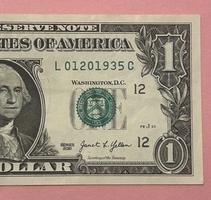 Fancy Serial Number Birthday Note $1- January 20 1935 (01201935) - Picture 1 of 3