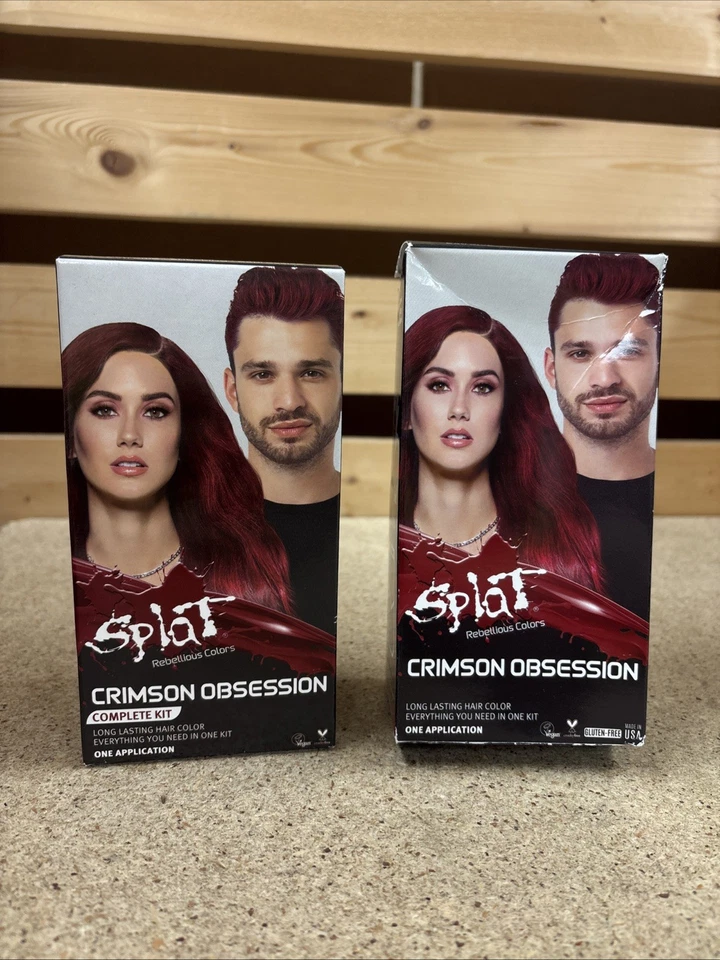 Lote de 2- Tinte de Cabello Semipermanente Splat Rebellious Colors Rojo Obsesión Carmesí Foto 1 de 1