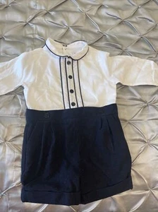 Patachou buster suit navy & white age 12 month - Picture 1 of 6