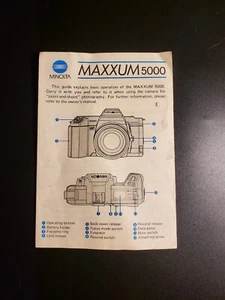 Minolta Maxxum 5000 Camera Manual Insert Brochure **PAPER ONLY, NO CAMERA** - Picture 1 of 3