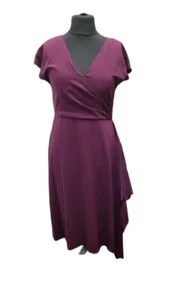 Vestido Adrianna Papell Bloqueado Acanalado Alto Bajo Vino Elige Talla - Imagen 1 de 6