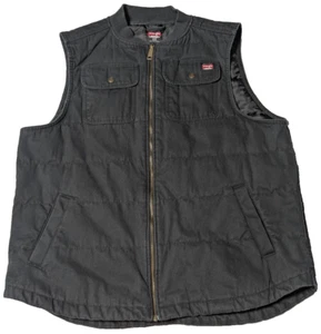 WRANGLER WORKWEAR UOMO XL (46-48) Gilet nero con zip e tela trapuntato foderato anatra - Foto 1 di 16