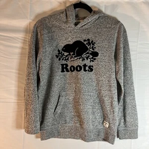 Roots Kids Canada Gray Hoodie Pullover Sweater Size XXL  Black Beaver Logo - Picture 1 of 6