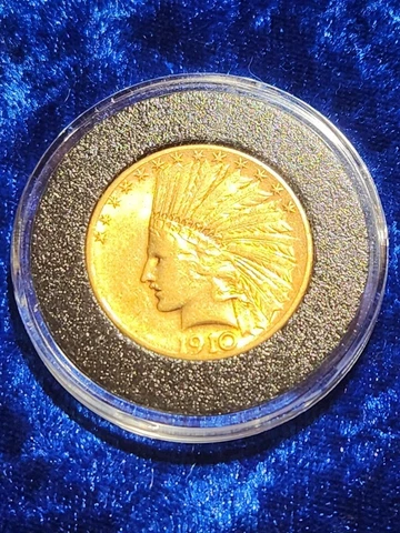 1910 D Gold Indian in Airtite Capsule Cover