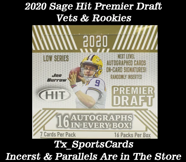 2020 Sage HIT🏈Complete Your Set🏈Vets & Rookies🏈Pick Your Player 5/23 - Image 1 of 1