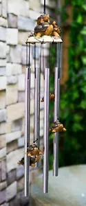 Ebros Reptile Brown Giant Tortoise Mother Piggybacking Hatchling Wind Chime - Picture 1 of 10