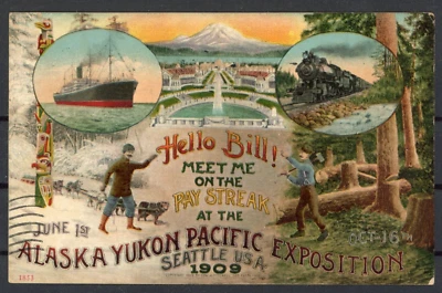 Cartolina Alaska Yukon Pacific Exposition Seattle USA 1909 - 04216 - Immagine 1 di 2