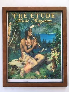 Vintage The Etude Music Magazine Framed Cover June 1932 Native American - Picture 1 of 10